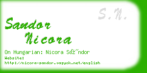 sandor nicora business card